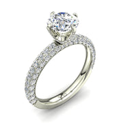 Bague de mariage diamant naturel rond 2.00 carat or blanc Elisa